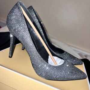 MICHAEL Michael Kors Silver Glitter Heels